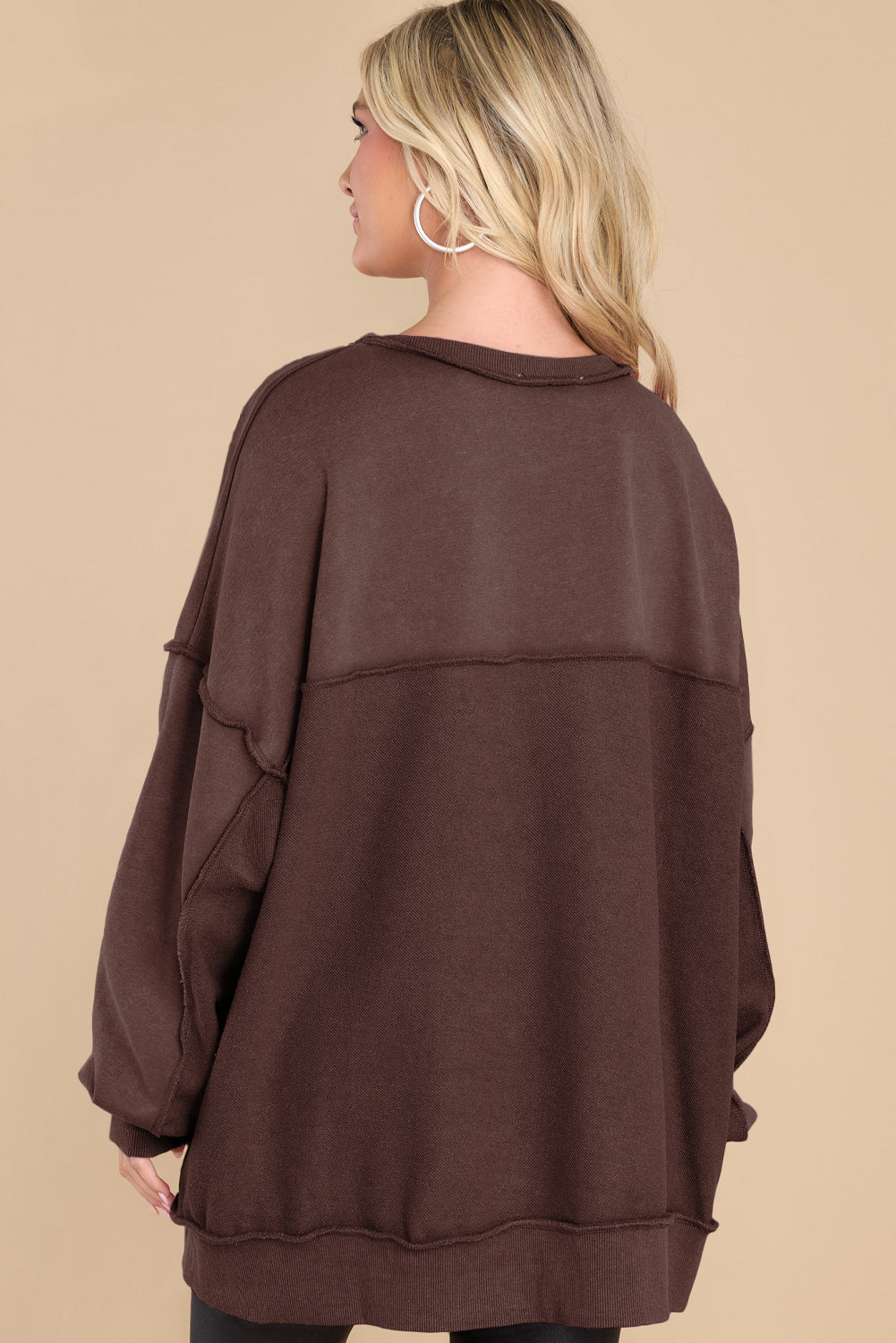 Exposed Seam Long Sleeve Sweatshirt